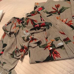 Mina Monroe pinstriped tropic set